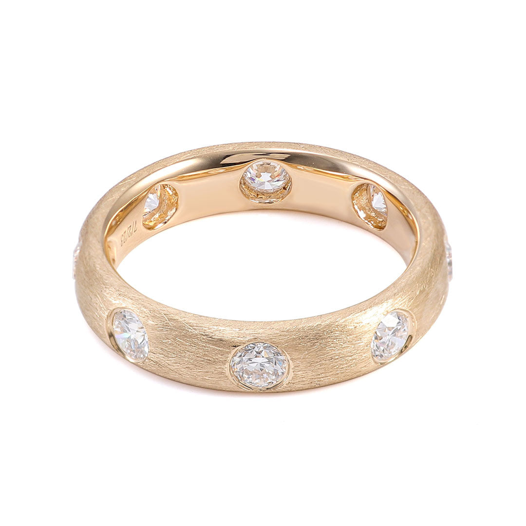 Celestial Brushed Star Ring | 18K Solid Gold - Detail View 4 | Worldiamond D VVS1 Lab Grown Diamond