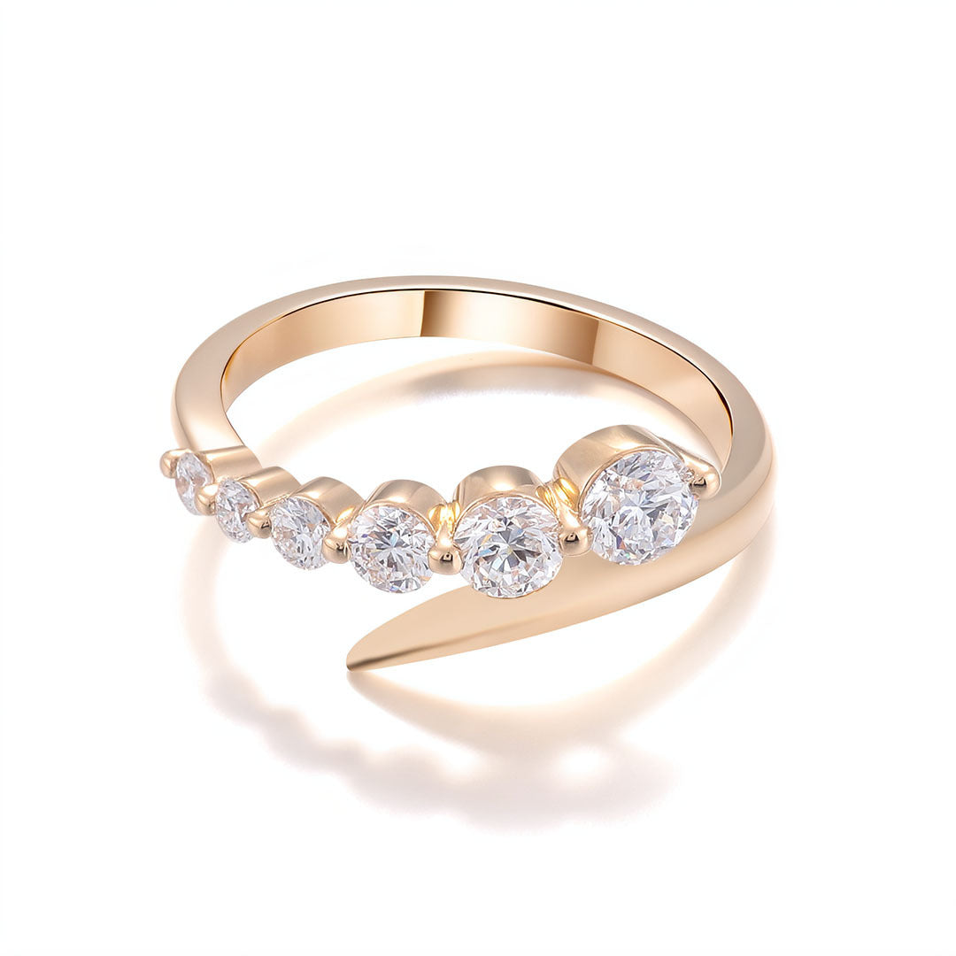 Sparkling Row Eternity Ring | 18K Solid Gold - Main View | Worldiamond D VVS1 Lab Grown Diamond