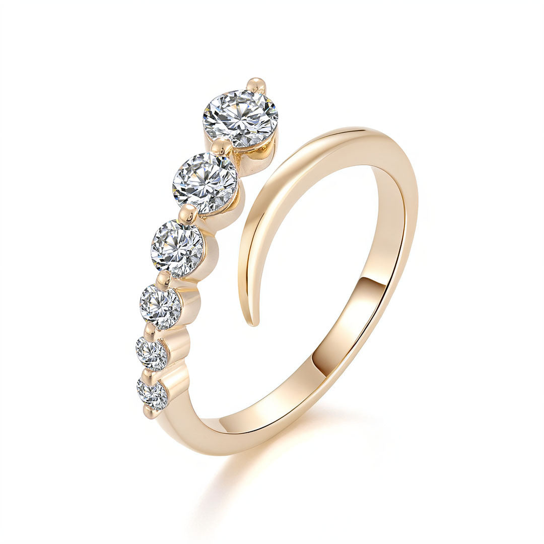 Sparkling Row Eternity Ring | 18K Solid Gold - Detail View 4 | Worldiamond D VVS1 Lab Grown Diamond