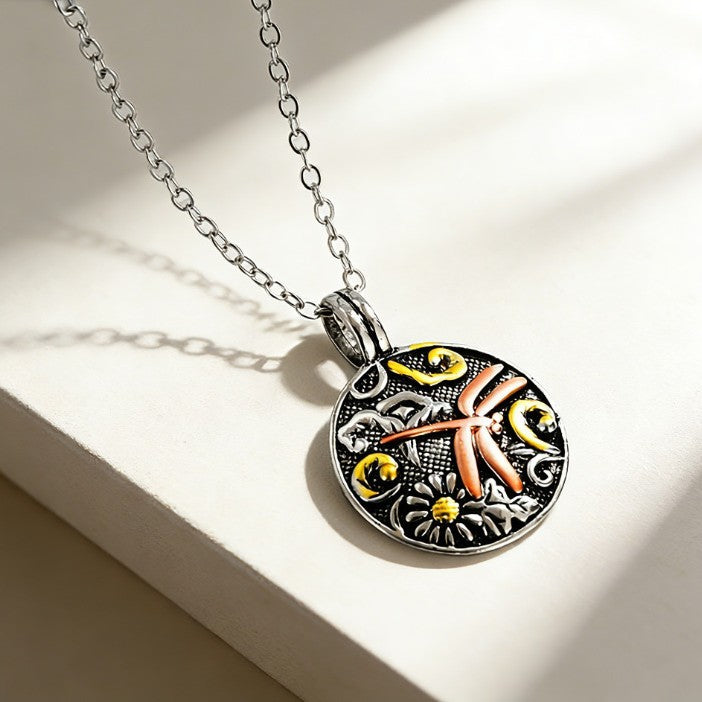 Viking Dragonfly Amulet Necklace | Stainless Steel