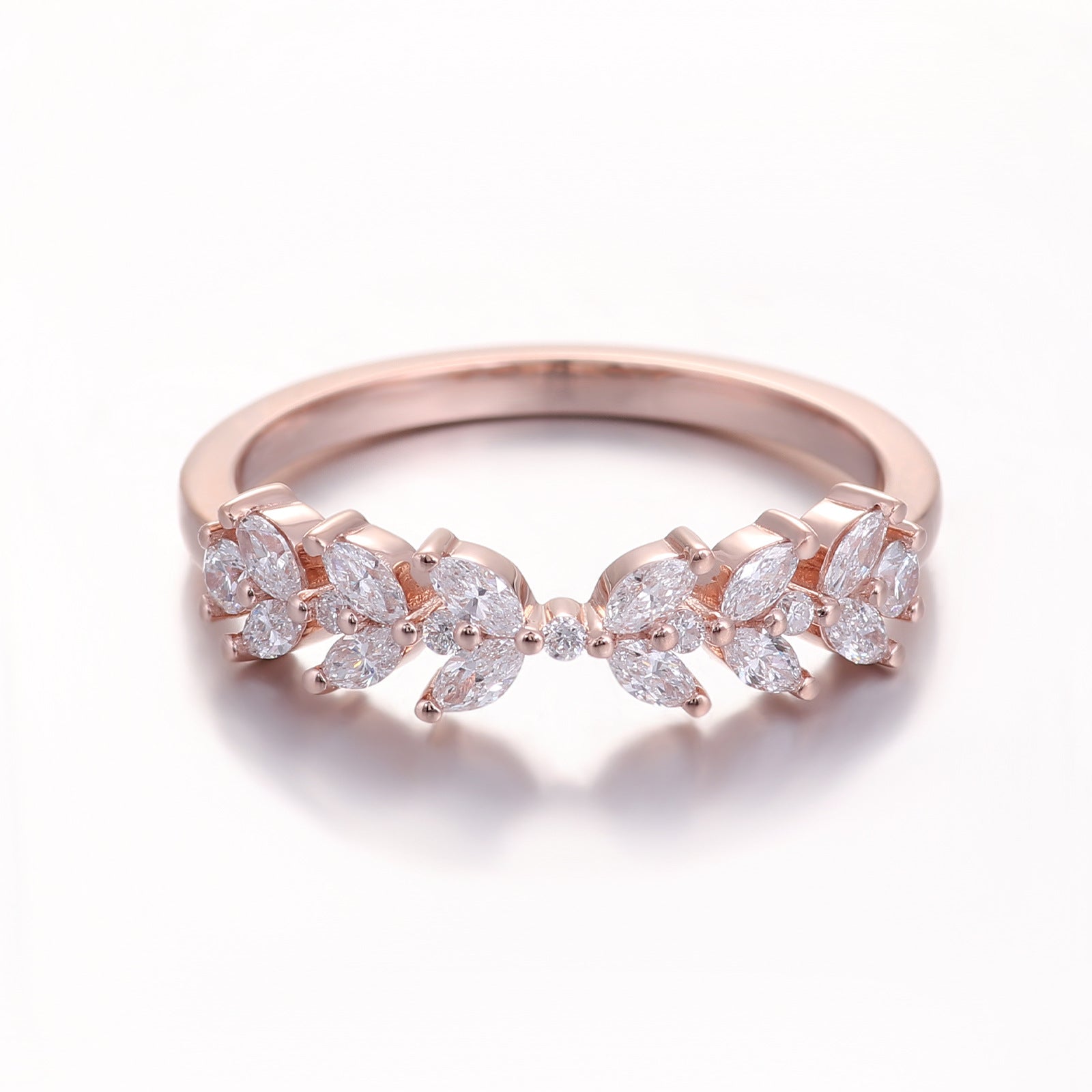 Ethereal Dual-Ring Set | 18K Rose Gold & Platinum - Main View | Worldiamond D VVS1 Lab Grown Diamond