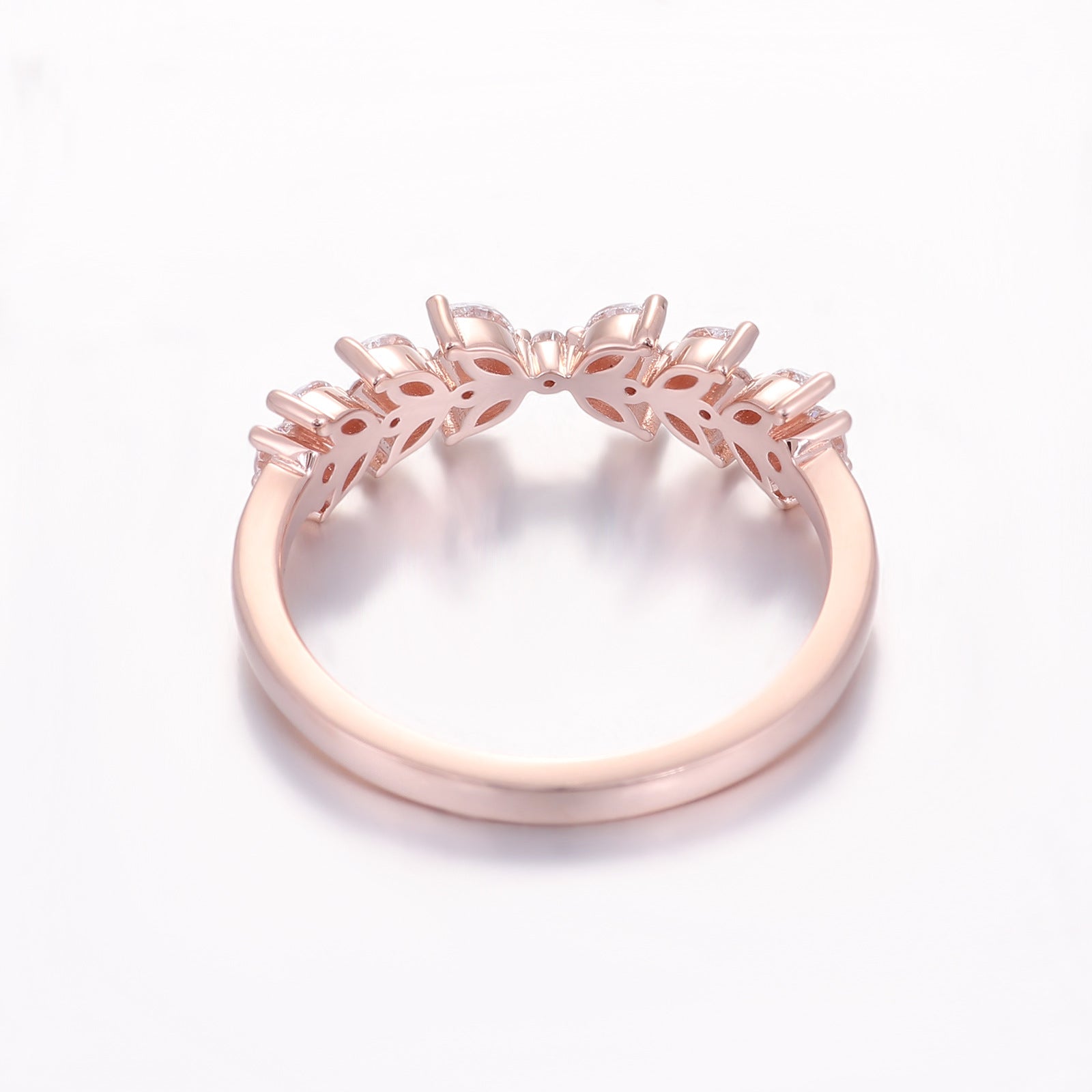 Ethereal Dual-Ring Set | 18K Rose Gold & Platinum - Detail View 3 | Worldiamond D VVS1 Lab Grown Diamond