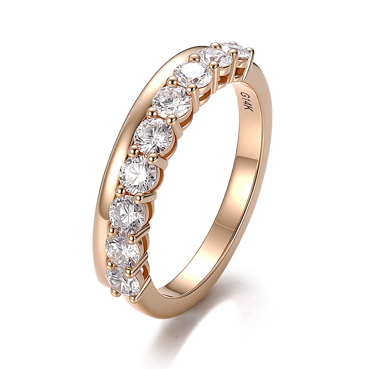 Classic 3mm Diamond Row Ring | 18K Solid Gold - Detail View 4 | Worldiamond D VVS1 Lab Grown Diamond