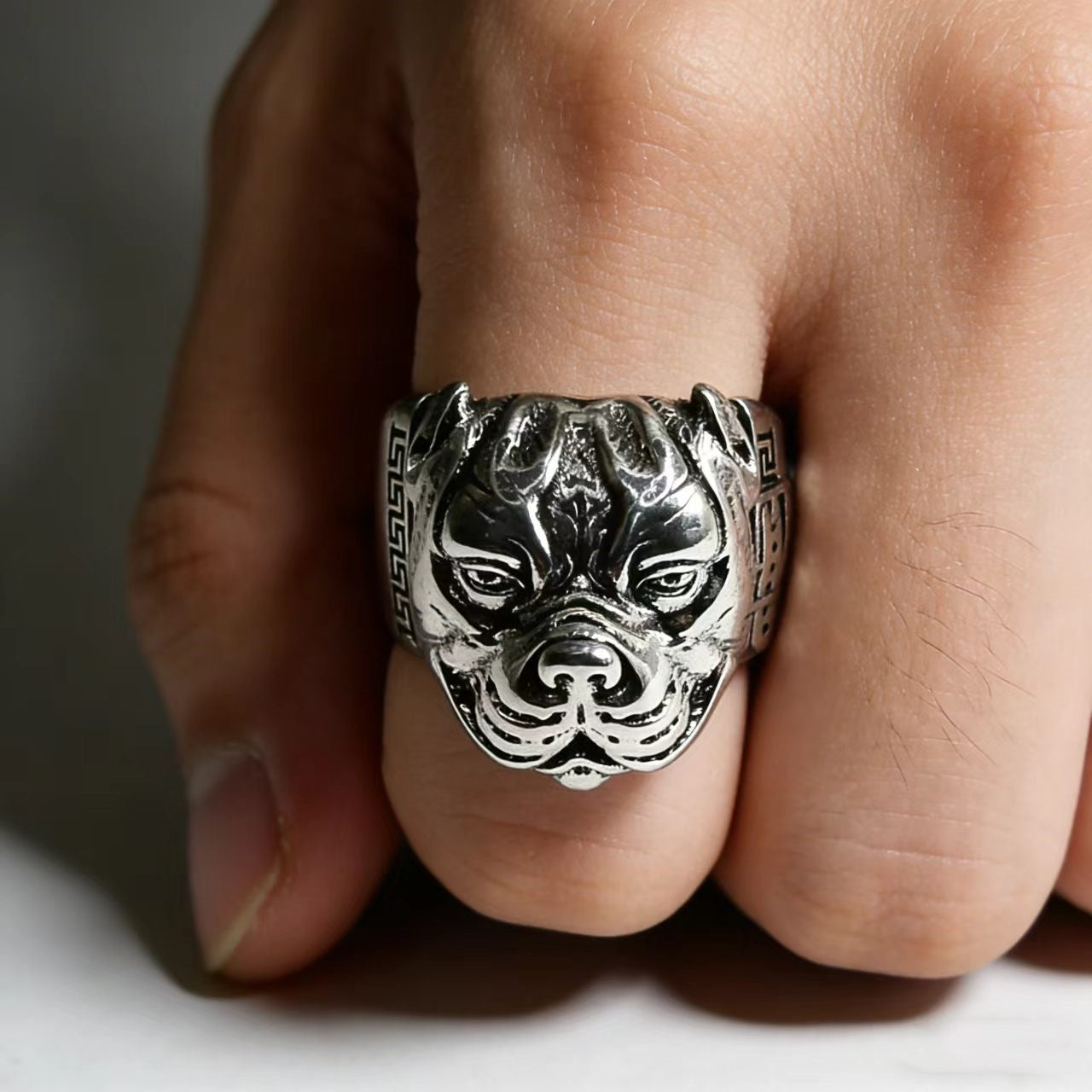Pitbull Dominant Ring | Urban Retro Statement Piece - Alternate View 6 - Worldiamond Luxury Jewelry