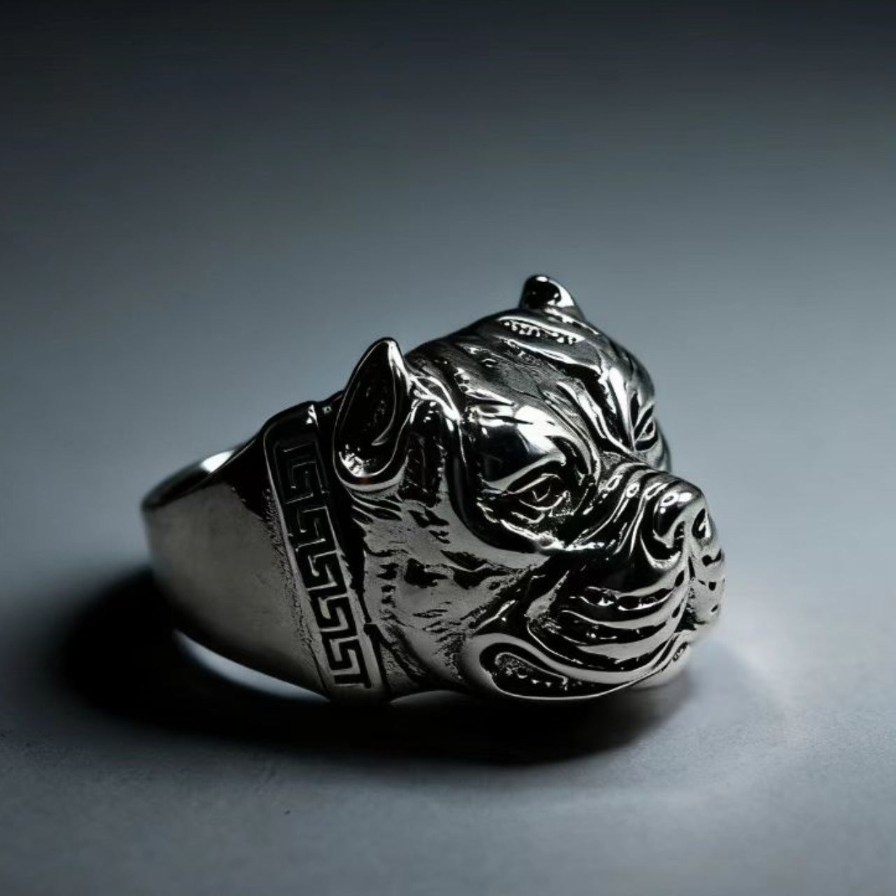 Pitbull Dominant Ring | Urban Retro Statement Piece - Alternate View 4 - Worldiamond Luxury Jewelry